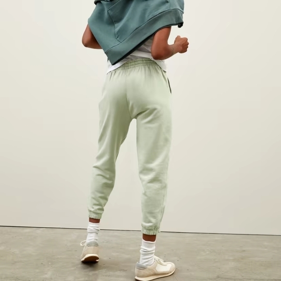 Everlane Sweatpants Large Light Green The Track Organic Cotton High Rise Jogger - Picture 11 of 12